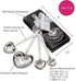 Kate Aspen Love Beyond Measure Spoons, Heart Shaped Measuring Spoons, Stainless Steel, Pack of 4, (13072NA)