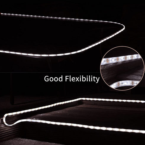LED Strip Lights Battery Operated, 9.8Ft 6500K Light Strip with Remote Dimmable Memory Function Acrylic Tape, 90 LED Rope Lights IP68 Full Waterproof for Outdoor Bar Kitchen Bedroom Decor (Cool White)