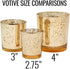 Just Artifacts 2.75-Inch Speckled Mercury Glass Votive Candle Holders (12pcs, Gold)