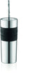 Bodum Travel Press, Stainless Steel Travel Coffee and Tea Press, 15 Ounce, .45 Liter, Black,1 Count (Pack of 1)