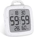 Number-one Shower Clock Digital Bathroom Countdown Clock Battery Operated Kitchen Wall Timer Clock, Waterproof for Water Spray, Large LCD Screen, Temperature Humidity Display for Shower Cooking, White