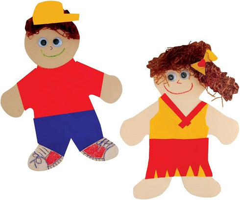 Hygloss Products Kid Shape Cuts Outs Assorted Multi-Cultural Paper - 16", 25 Pack (68253)