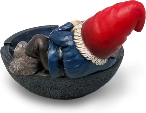 World of Wonders - Gnaughty Gnomes Series - Smokin' Good Time - Collectible Stoner Gnome with Joint Ashtray Embossed Cannabis Pot Leaf Accent Smoking Accessory 420 Home Decor Bar Accent, 4.75-inch