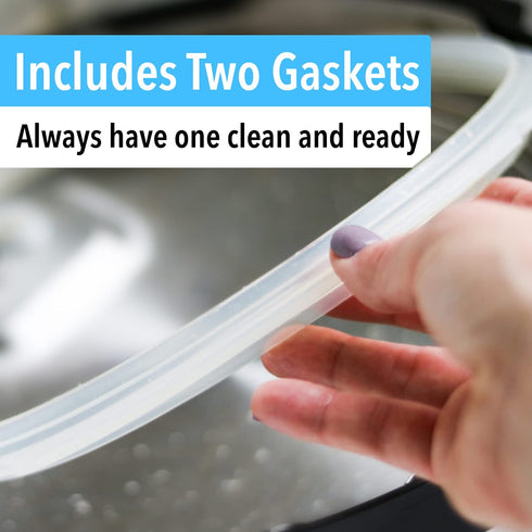 Impresa Two Pack of Gaskets plus 1 Bonus Lid fits Ninja Foodi 5 Quart, 6.5 Quart, & 8 Quart - Impresa Lid fits Ninja Foodi Cover for Inner Pot - Impresa Gasket intended for Ninja Foodi Seal Rings, Food Safe No BPA Silicone
