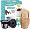 200 Unbleached Paper Filter with Lid and 2 Reusable Kerig Filter Pods,CAPMESSO Disposable Kerig Filters Single Serve Coffee Filters Compatible with Keurg 2.0&1.0 Coffee Maker