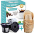 200 Unbleached Paper Filter with Lid and 2 Reusable Kerig Filter Pods,CAPMESSO Disposable Kerig Filters Single Serve Coffee Filters Compatible with Keurg 2.0&1.0 Coffee Maker
