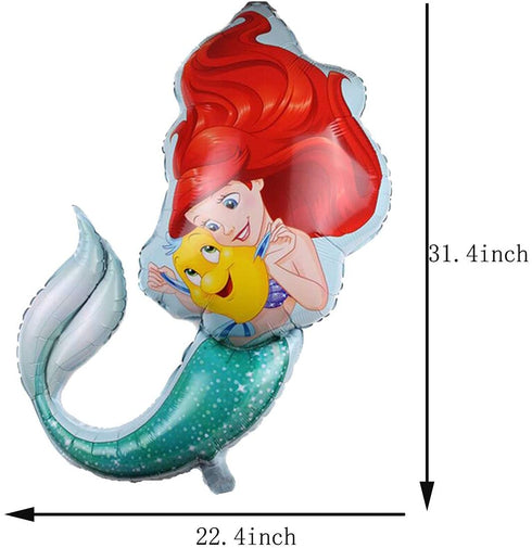 5PCS Mermaid Foil Balloons Balloons Mermaid Shell Balloons Helium Mylar Foil Balloon for Mermaid Under The Sea Birthday Party Baby Shower Decorations