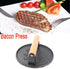 Wener Bacon Press 6.88-Inch Round,Heavy-Duty Cast Iron Grill Press/Meat Press/Steak Grill Weight/Burger Smasher/Burger Press With Wood Handle (A)