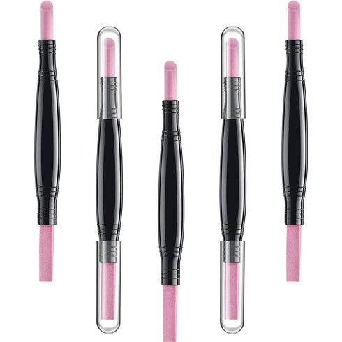 5 Pieces Pumice Stone Nail File Double-Headed Nail Polishing Pen Stick Cuticle Remover Trimmer Buffer Pedicure Pen Nail Art Care Tool for Household Beauty Salon Peeling Dead Skin Repairing