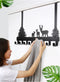 CuteHook Over The Door Hook Easy Installation Organizer Coat Hooks Wall Mounted Metal Towel Hook Rack Animal Deer Hanger for Bathrooms Door Hanging Dual Mounted Key Hooks 8-Hooks, Black