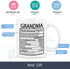 Grandma Nutritional Facts Mug Grandma Gifts Cup Mothers Day Gifts for Grandma Coffee Mug for Mother's Day Birthday Gifts for Grandma 11 Oz