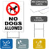 3PC No Dogs Allowed Sign 8 x12" Keep Off Grass Sign w/ Stake, No Dog Poop Signs, No Pets Allowed Sign, Dog Poop Signs for Yard, No Peeing Dog Sign, Curb Your Dog Sign, No Dogs on Lawn Sign, Dog Signs