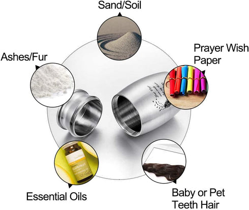 3 Inches Small Keepsake Urn for Human Ashes Aluminum Mini Cremation Urns Memorial Ashes Urn Miniature Burial Funeral Urns for Sharing Ashes Mini Keepsake Urn-Your Wings were ready But my Heart was not