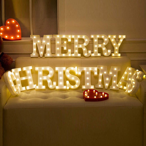 Sunnyglade Decorative LED Letter Lights SignLight Up Marquee Letters for Wall Wedding Birthday Party Christmas Home Bar Decoration(1)