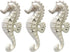 Weathered Cast Iron Seahorse Wall Hooks, White, Set of 3 (White)