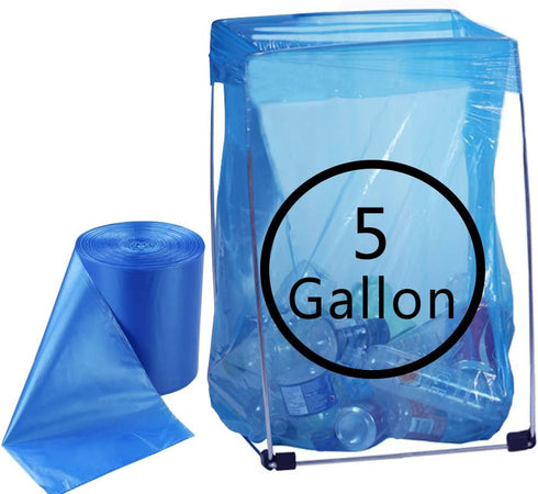 Hommp 5 Gallon Trash Bags, Blue Garbage Bags, 120 Counts