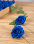Exoment 25pcs Artificial Flower Foam Rose Real Touch Roses Flower Heads with Stem for DIY Wedding Bouquets Centerpieces Arrangements Party Baby Shower Home Decor (Royal Blue)