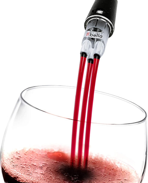 TRIBELLA - Air Speed Wine Aerator with Single-Injected Polycarbonate Spouts, Handmade Easy-to-Use, No-Drip Wine Pouring Device, Red Wine Decanter, Wine Pouring Accessory