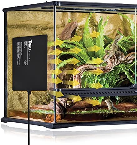 iPower Reptile Heat Pad 8X12 Inch 16W Under Tank Terrarium Warmer Heating Mat for for Turtle, Lizard, Frog, Snake, Reptile, and Other Small Animals