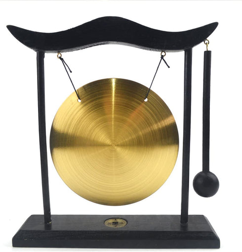 Feng Shui Brass Gong Desktop Zen Art for Fortune + Free Red String Bracelet H1301
