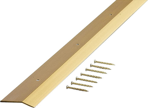 M-D Building Products 72074 Smooth 1-3/8-Inch by 36-Inch Carpet Trim, Satin Brass , Brown