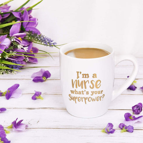 Nurse Gifts for Women Men Nurse Coffee Mug Im a Nurse Whats Your Superpower Mug Nurses Week Gifts Nursing Gifts for Nurses Student Nurse Graduation Gifts for Women Birthday Gifts for Nurses 12 Oz