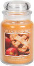 Village Candle Warm Apple Pie Large Glass Apothecary Jar Scented Candle, 21.25 oz, Brown