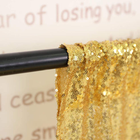 Trlyc Sequin Curtains Backdrops Glitter Gold Backdrop 2 Panels 2FTx8FT