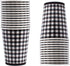 Gatherfun Gingham Black and White Party Supplies Disposable Paper Plates Napkins Cups Knives Spoons Forks Tablecloth Banner for Birthday Party Family Dinner Picnic Graduation Party, Serve 25