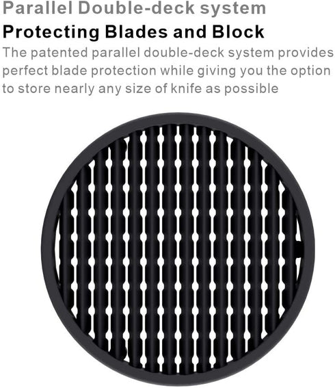 KITCHENDAO Universal Knife Block knife holder with Scissors Slot - Detachable for Easy Cleaning - For Safe, Space Saver Knife Storage With Clear Barrel - Unique Slot Design to Protect Blades