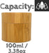 100ml Smell Proof Bamboo Stash Jar For Herbs And Spices | Quarter Oz Discreet Wood Scent Proof Container with Airtight Glass Jar