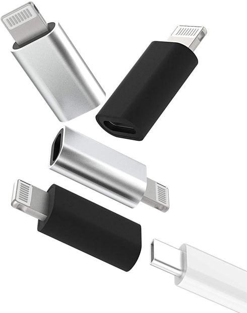 4Pack,USB C Female to Lightning Male Adapter,USB-C to Lightning Adapter,Lightning to USB C,Type C Cable Charger Adaptor for Apple iPhone 12 11 Mini PRO MAX XS XR X SE2 7 8Plus Ipad AIR USBC Charging