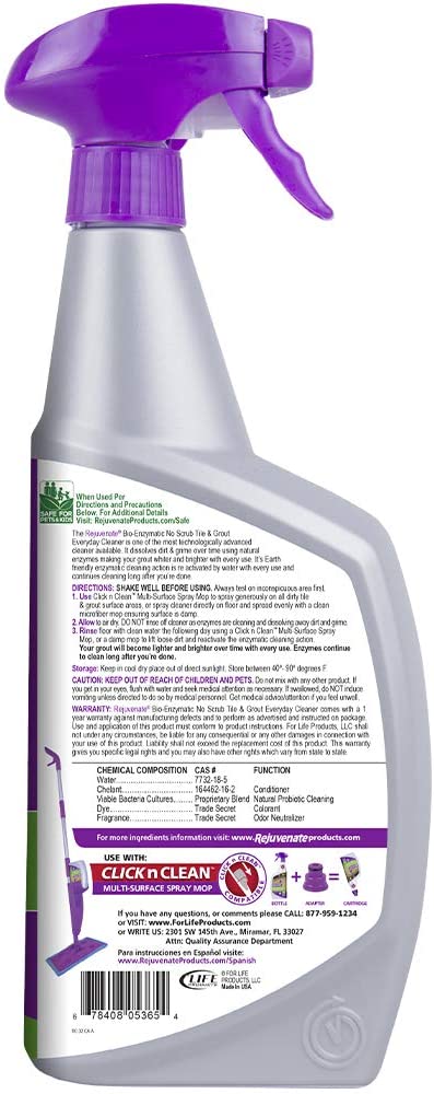 Rejuvenate Bio-Enzymatic Scrub Free Tile and Grout Cleaner Lightens and Brightens Every Time (32oz)