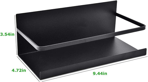 Kulmeo Magnetic Spice Rack Magnetic Shelf For Refrigerator Fridge Spice Rack Spice Shelf for Kitchen Black 2Pack