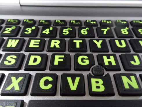 Keyboard Stickers with Luminescent Inlays Plus USB Light. Extra Large Symbols. Inlays (Not Printed). Will Not Wear or Fade. U.S. English Laptop & PC