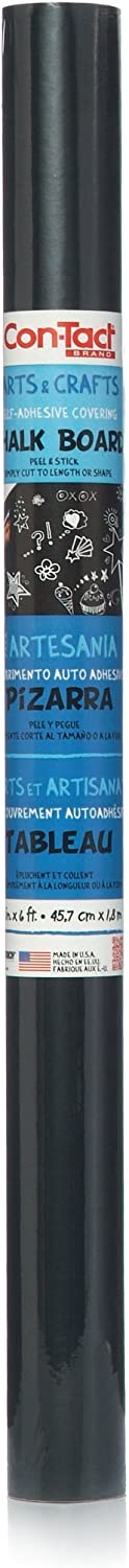 Con-Tact Brand Chalkboard Self-Adhesive Shelf Liner, 1 Roll, Black