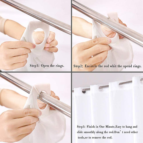 HUIEI Waffle Weave Fabric Shower Curtain No Hooks Needed,No Snap in Liner,Waterproof, Machine Washable-72x72 Inches Hotel Toilet Bathroom Curtains (Grey White)