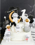 Amosfun Astronaut Figurine Resin Moon Spaceman Model Ornament Car Interior Figure for Astronaut Party Cake Topper Table Decoration (Gold)