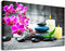 Farmhouse Wall Decor for kitchen canvas Wall Art for Bedroom Modern Office Wall Decoration Zen Stone Still Life 1 Panel Purple Flowers Bathroom Canvas art Paintings - HD wall Pictures for Home Decor