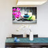 Farmhouse Wall Decor for kitchen canvas Wall Art for Bedroom Modern Office Wall Decoration Zen Stone Still Life 1 Panel Purple Flowers Bathroom Canvas art Paintings - HD wall Pictures for Home Decor