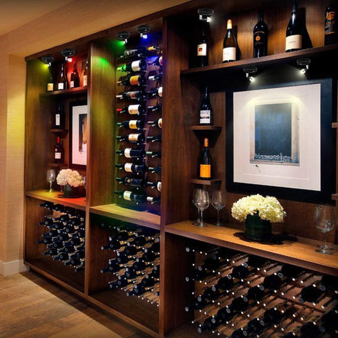 LEASTYLE Wireless Spotlight Battery Operated Spot Light Up Lights Indoor Mini Accent Lights Dimmable Art Lights LED Spotlights with Remote Stick on Anywhere Rotatable Wall Light ( RGB 2 Pack )