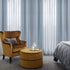 MIULEE 2 Panels Blue Semi Sheer Window Curtains Elegant Grommet Top Window Voile Panels/Drapes/Treatment Linen Textured Panels for Bedroom Living Room 54X84 Inch