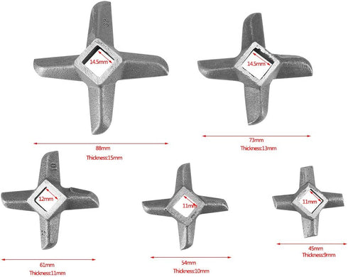 Cross-Shaped Professional Stainless Steel Kitchen Food Meat Grinder Blade Mincers Knife Cutter Replacement for Grinders (#32)