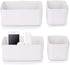 Suwimut 4 Pack Hole-Free Remote Holder Wall Mount, Self-Adhesive Organizer Storage Box for Table and Nightstand, White