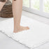 Walensee Bathroom Rug Non Slip Bath Mat (24x17 Inch White) Water Absorbent Super Soft Shaggy Chenille Machine Washable Dry Extra Thick Perfect Absorbant Best Small Plush Carpet for Shower Floor