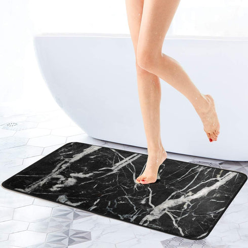 CaTaKu Marble Chic Abstract Area Rug 39x20 Inches Polyester Area Rug Non-Slip Floor Rug Runner Washable Carpet Mat for Kitchen Dinning Room Home Decorative