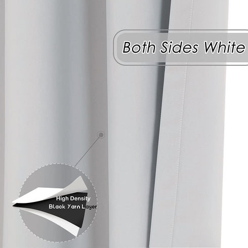 Melodieux Thermal Insulated Blackout Curtain Liner for 84 Inch Long Curtains, Off White, 40 by 80 Inch, 1 Panel, Rings Included