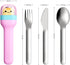 Zoku Kids Pocket Utensil Set, Kitty | Stainless Steel Fork, Knife, and Spoon in Case | Portable Design for Travel, School, Picnics, Camping and Outdoor Home Use