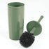 mDesign Slim Compact Modern Plastic Toilet Bowl Brush and Holder for Bathroom Storage - Sturdy, Deep Cleaning - Olive Green