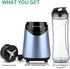 La Reveuse Smoothies Blender Personal Size 300 Watts with 18 oz BPA Free Portable Travel Sports Bottle (Light Blue)
